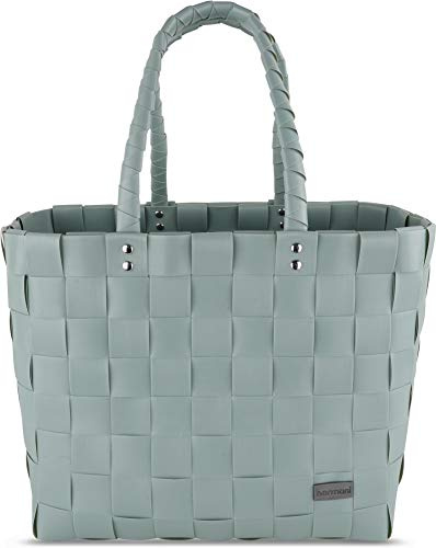 normani Einkaufstasche geflochten mit Henkeln - Tragetasche extra robust Farbe Mint