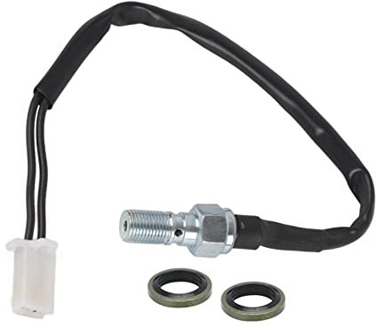 EBTOOLS Motorcycle Hydraulic Brake Pressure Switch - M10x1.0 Universal - Kill Switch - Hydraulic - Aluminium, Plastic - 2 Pin - Straight Head