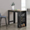 [en.casa] Bartisch mit integrierter Hausbar 120x60x106cm Tresentisch mit 3 Ablageflächen Stehtisch Bartheke mit 3 Fächern Küchentheke Tresen Schwarz mit Eiche-Optik