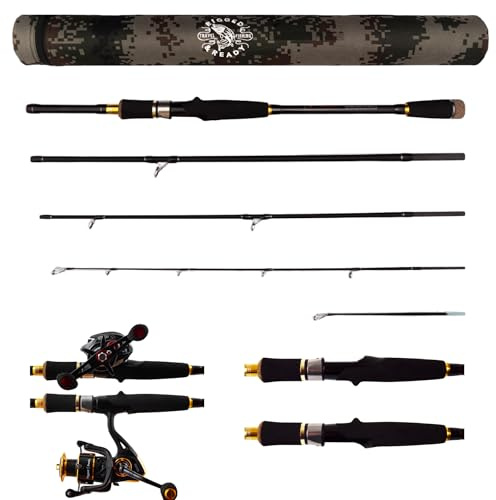 Canne à pêche de Voyage avec Micro déclencheur + 2 Embouts 220 + 185 cm 0-30 20-80 g