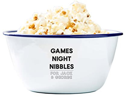 Personalised Snack Bowl/Games Night Gift/Gaming Gift (Large Bowl - Blue)