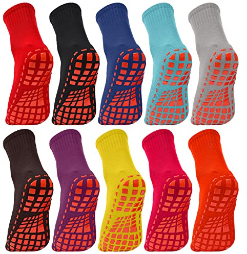 NOVAYARD 10 Paar Stoppersocken Griff Rutschfeste Socken Pilates Yoga Socken Antirutsch Haussocken für Damen Herren