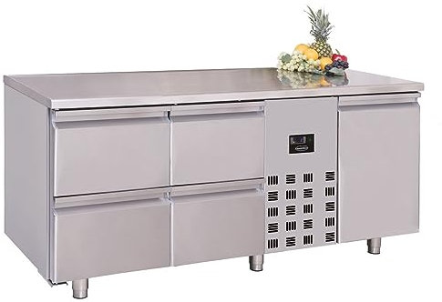 Table Réfrigérée Professionnelle Série 700-1 Porte et 4 Tiroirs à Gauche - Combisteel