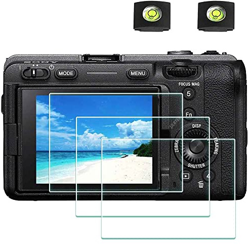 ULBTER Displayschutz schutzfolie für Sony Alpha FX30 & Blitzschuh-Abdeckung, gehärtetes Glas für Sony Cinema Line FX30 0,3 mm 9H Härte kratzfest Anti-Fingerabdruck Anti-Blasen, 3 + 2 Stück | 0,3 mm, Härtegrad 9H, kratzfest, Anti-Fingerabdruck, blasenfrei