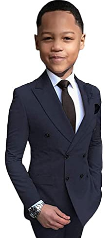 2 PC Doppio Petto Ragazzi Abiti per Matrimonio Slim Fit Blazer Pantaloni Formali Ragazzi Abiti