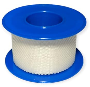 DE Healthcare Products – Seidenpflaster (12 Stück), 2,5 cm × 5 m, sehr hautfreundlich, längs und quer reißbar, Silk, weiß