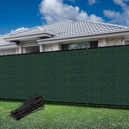 Goleray Privacy Screen Fence Panels 5'x30' Outside Screen Fencing Patio Cover 150GSM UV Potected Temporary Fence Cover for Garden Backyard Driveway Balcony Deck, Green