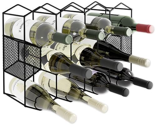 Lenmar Serie LOFT Weinregal aus Metall für Flaschen, 5-30 Flaschen, Wein, Flaschenregal, Kellerregal, Regale, Flaschenhalter Robuste Weinlagerung (LOFT 1-11, 11 Flaschen)