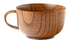 BeNtLi Wasserbecher Aus Holz, Weinbecher Aus Natürlichem Waldholz, 370 Ml Retro-Bierbecher, Kaffeetasse Aus Massivem Dattelholz, Milchbecher. (L)