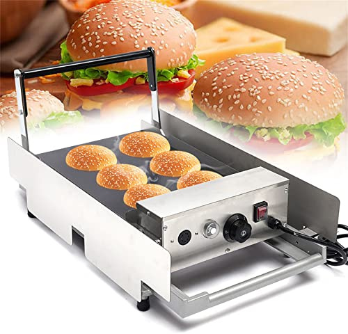 Elektrische Hamburger-Grill,2 Layer Kommerzielle Doppel Brot, Burger Buns Toaster,Edelstahlpfannen Platten Einstellbare Zeit und Temperatur