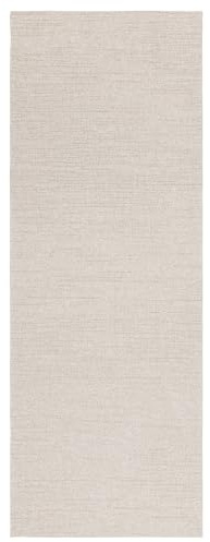 TESSO LIVING In- & Outdoor Teppich – 80 x 220 cm Creme – Wetterfest & rutschfest, UV-beständiger Kurzflorteppich Laufer – Ideal für Balkon, Terrasse, Küche & Camping