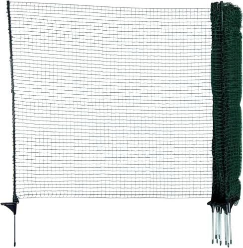 horizont Begrenzungszaun FIX, mobiler Zaun 25m Lang & 110cm hoch, engmaschig für Garten, Camping & Haustiere, inkl. 15 Fiberglaspfählen & 20 Heringen, Beetschutz, Hundezaun, Absperrzaun, Steckzaun