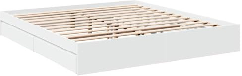 vidaXL Estructura Cama con cajones Madera ingeniería Blanca 180x200 cm