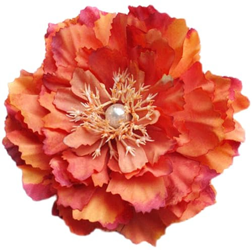 KABELIF Blume Brosche, Blume Ansteckblume, Blume Haarspange, Haarclip Blume, Haarblume Haarschmuck für Damen Mädchen Party Strand Hochzeit (Orange)