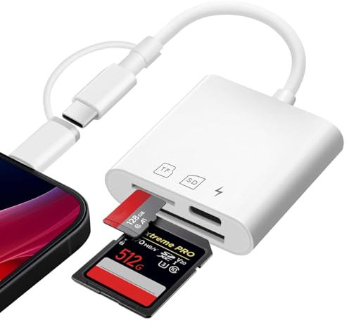 Flintronic Adattatore Scheda SD per Phone, Lettore di Schede SD, Lettore schede SD USB C SD Card Reader, Adattatore per Schede di Memoria per Schede SD/SDHC/SDXC/Micro SD