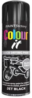 DIOXSTAR Black Gloss Spray, Aerosol Spray, Quick Drying Formula, Durable and Portable, Indoor & Outdoor, Easy To Use, 250ml (Pack of 1)