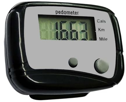 Pedometro da passeggio – dispositivo contapassi, dispositivo portatile per fitness tracker | Piccolo tracciatore di distanza percorsa, traccia miglia e km, monitoraggio calorie bruciate per esercizi