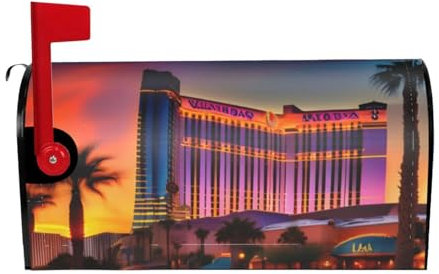 Copertura impermeabile per cassetta delle lettere con magneti tramonto Las Vegas 1 stampa cassetta delle lettere involucri per cassette postali 53 x 45 cm