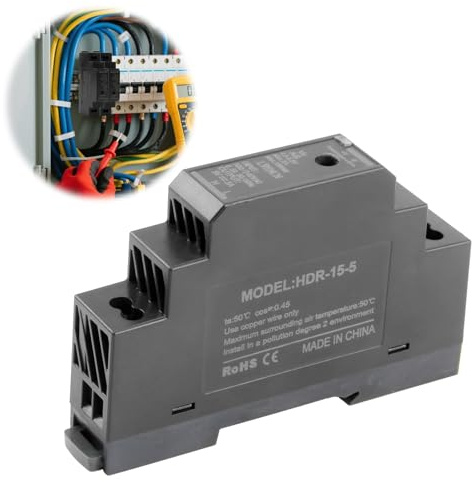 Alimentatore Guida DIN 5 V DC 3 A 15 W, Trasformatore Rail AC 100-240V Regolabile, Contenitore DIN Robusto, Convertitore Per Automazione Casa E Industria