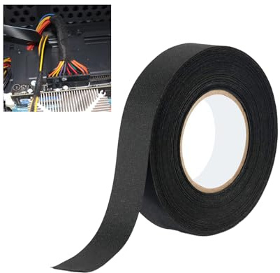 Erioscar Wiring Harness Tape, Wiring Loom Tape 19MM x 15M， Heat Resistant Adhesive Cloth Fabric Cable Looms, Reduce Noise Heat Resistant Insulation