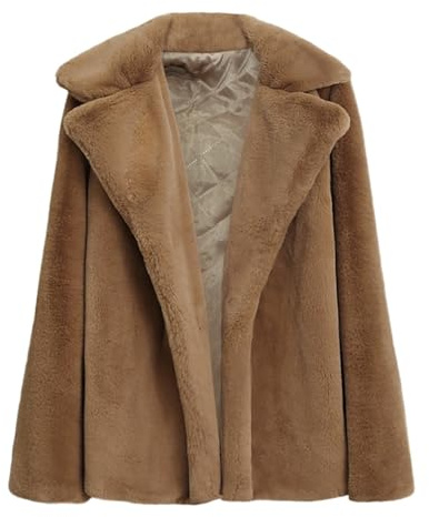 Manteau Femme Hiver Fausse Fourrure - Pull Femme Hiver Chaud Chic Et Élégant Coat Couleur Pure Tops Manche Longue Hauts Décontracté Sweat Confortable Hoodie Jacket Mode Manteau Extérieur Sweat