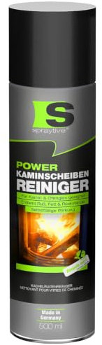 Spraytive 1 x 500 ml Power-Kaminscheibenreiniger – Aktivschaum-Spray für Kamin- & Ofenglas – entfernt Ruß, Fett & eingebrannte Rückstände selbsttätig – klare Sicht ohne Schrubben – Made in Germany