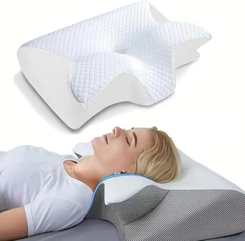 Generisch pillowdaddy Pillow Daddy Das Nacken - Therapiekissen Ergonomisches Memory Foam Kissen - Nackenstützkissen für Seiten, Rücken & Bauchschläfer (Weiß)