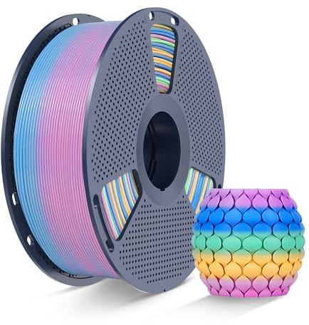 SUNLU PLA Rainbow Filament 1.75mm Regenbogen 04, Filament Rainbow PLA | Regenbogen Mehrfarbiger Farbverlauf, Sauber Gewickelt 1KG Spule (2.2lbs), Maßgenauigkeit +/- 0.02mm, Rainbow 04