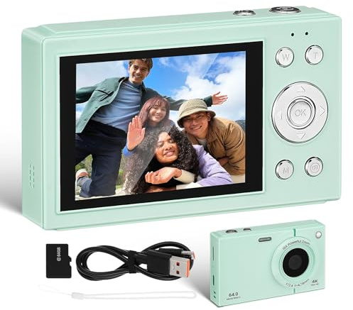 GALPADA 64gb Fotocamera Digitale Compatta da Viaggio con Schermo da Scheda da Zoom Anti-vibrazione e Registrazione HD per Scatti Interni ed Esterni