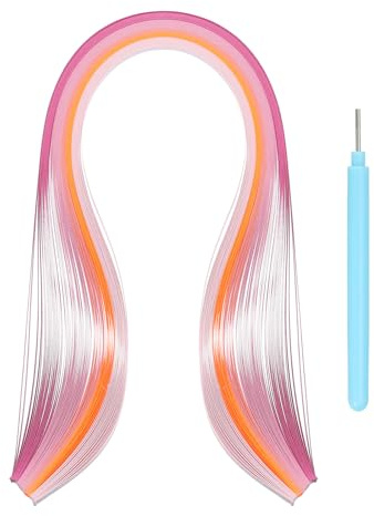 QUARKZMAN Pack De 100 Kit De Paper Quilling Bandes De Paper Quilling Rose | De 15.4 Pouces 3mm Avec Stylo Bleu Pour Débutants Outils D'Enseignement DIY Artisanat À Main Décoration