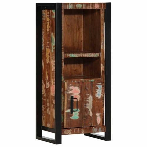 Foknhdi Mobile da bagno, 40 x 30 x 90 cm, in legno antico e ferro, effetto industriale, con spazio per piccoli bagni, WC per ospiti, corridoio
