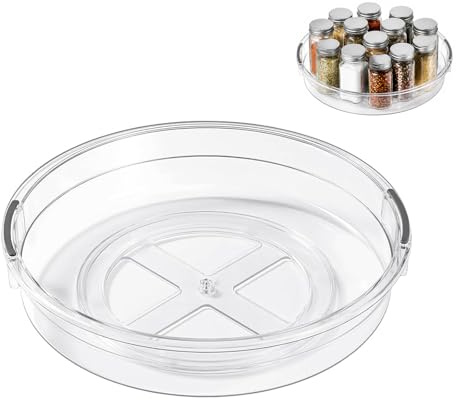 YESAH 31 cm Lazy Susan snurrbricka, roterande kryddställ organiserare | 360° roterande disktallrik, klar kosmetisk sminkorganiserare snurrande köksarrangör för skåp, skafferi, kylskåp, bänkskiva