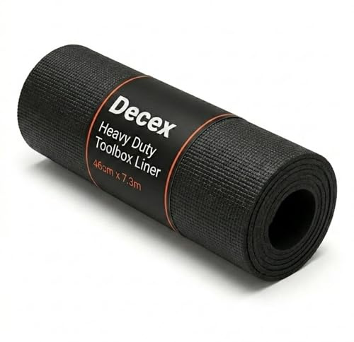Decex Toolbox Liner Roll — Non-Slip Drawer & Cabinet Mat, 46cm Wide x 7.3m Long, 3mm Thick, Easy Cut Anti-Slip Matting for Tool Boxes, Drawers & Shelves