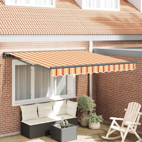 Einziehbare Markise mit PU-beschichtetem Polyesterstoff, manueller Kurbel und Fernbedienung, Halbkassettenstruktur mit Aluminiumrolle, pulverbeschichteter Stahl-