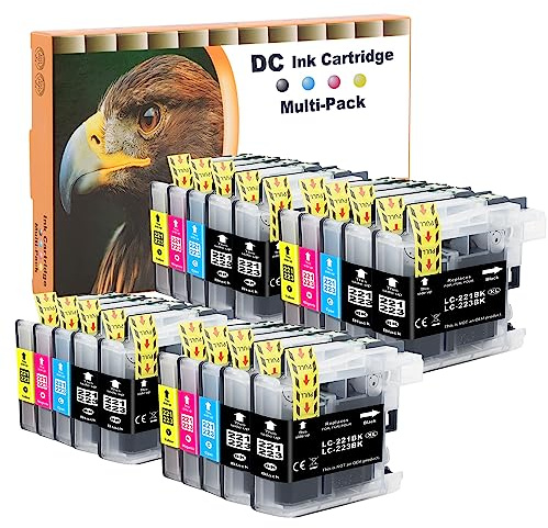 D&C 20 Set Druckerpatronen Tintenpatrone komp. für Brother LC-221 LC-223 DCP J4120 DWG,J562 DW,MFC J4420 DW,J4620 DW,J4625 DW,J480 DW,J5320 DW,J5620 DW,J5625, J5720 DW,J680 DW,J880 DW mit Chip