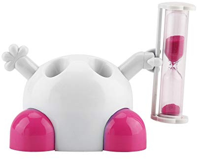 Zerodis Zahnbürstenhalter Kinder Timer Rosa | Zahnbürstenhalter mit 3-Minuten-Timer für Kinder Fördert die richtige Putzdauer Hygienisch und belüftet In Rosa