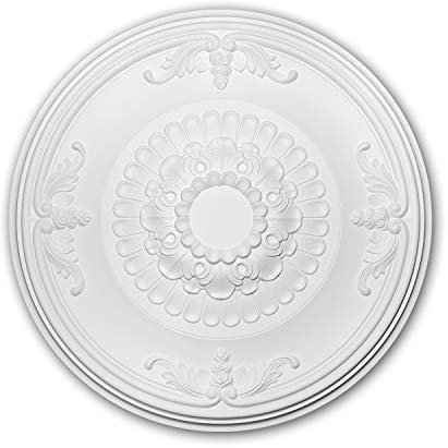 PRO[f]home® - Rosace 156045 Élement décorative Élement pour plafond style Néo-Empire blanc Ø 66,3 cm Profhome