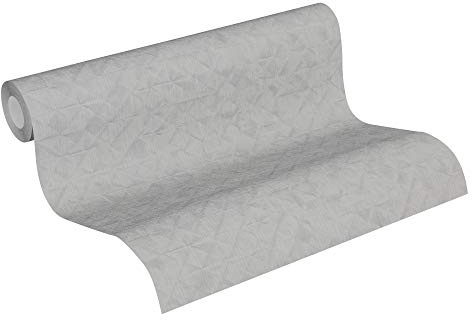 A.S. Création Fleecetapet Exotic Life tapet enfärgad geometrisk grafik 10, 05 m x 0, 53 m grå, tillverkad i Tyskland 372846 37284-6
