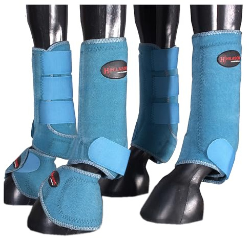 HILASON L M S Horse Front Rear Hind Leg Sport Boots & Bell Boots 6 Pack | Horse Leg Boots | Horse Jumping Boots | Horse Boots