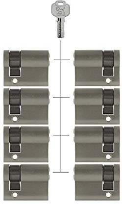 8x Halbzylinder verstellbar 40 mm 30/10 gleichschließend inkl. 40 Schlüssel