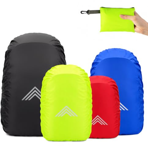 Frelaxy Regenschutz für Rucksäcke Schulranzen(15–90 L), | wasserdicht mit Kreuzriemen, Reflektoren und Gummizug, 50 % mehr Abdeckung, passgenauer Sitz & schnell angebracht