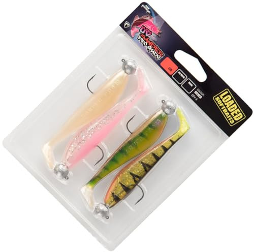 Fox Rage UV Zander Pro Loaded 7cm 5g 1/0-4 montierte Gummifische für Zander & Barsche, Gummiköder, Gummishads zum Jiggen & Faulenzen
