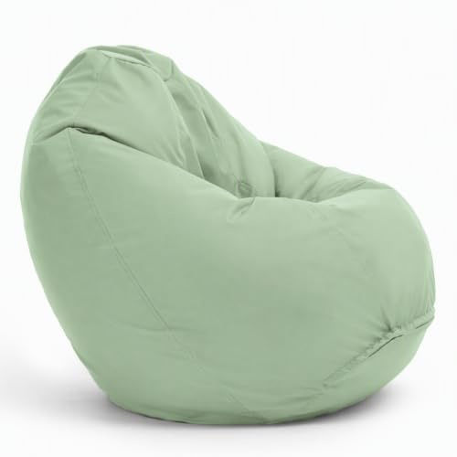 Bruni Sitzsack Classico L in Minzgrün – XL Sitzsack mit Innensack zum Lesen, Abnehmbarer Bezug, lebensmittelechte EPS-Perlen als Bean-Bag-Füllung aus Deutschland