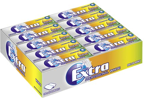 EXTRA Kaugummi | Professional White Melon Mint | Zuckerfrei | 30 Packungen (30 x 10 Dragees) | 420 g