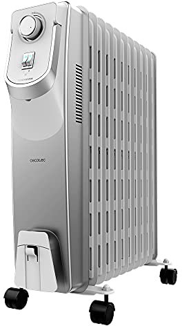 Cecotec Radiador Eléctrico de Aceite ReadyWarm 11000 Space 360. 11 Módulos, Bajo Consumo, 2500 W, 3 Niveles, Recogecables, Tecnología 360, Sistema de Seguridad, 28 m2