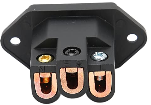 IB70 (C) Presa di Alimentazione CA, Connettore IEC in Rame Puro, Spina Maschio per Montaggio a Pannello, Supporto con Bloccaggio a Vite