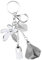 Be In Your Mind Blume Blatt Quaste Anhänger Schlüsselanhänger Strass Charme Dekoration aus Zinklegierung für Handtasche Schlüssel, Grau-Silber