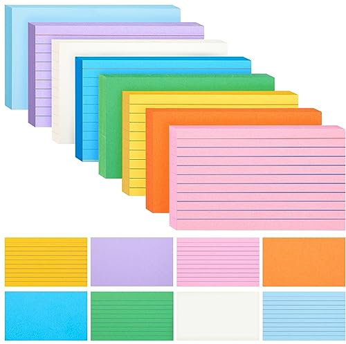 HEYPLACE 300Count Colored Index Cards 3x5, Ruled & Blank Flash Cards 8 Color Portable Note Taking, School Supplies for Students, Teachers, College, Study Organizing Notes
