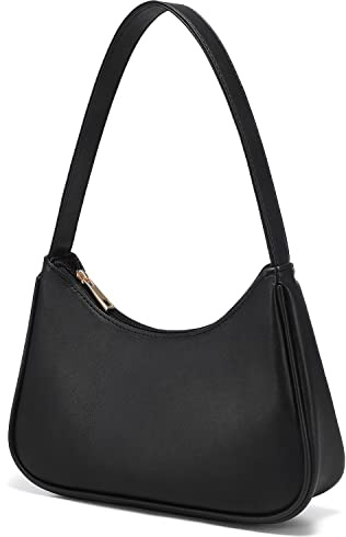 LOVEVOOK Handväskor dam liten axelväska väska axelväska handväskor för kvinnor underarmsväska clutch mini handväska messengerväska för kvinnor dejting party shopping, Svart mini pu
