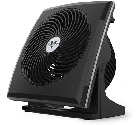 Vornado 573T Small Room Air Circulator Fan with Pivoting Head, Easy Clean Removable Grille, 3 Speed Settings, Black